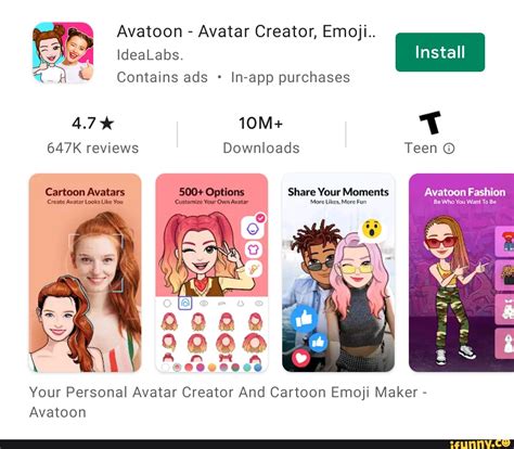 Avatoon Avatar Creator Emoji Sa Idealabs Install And Contains Ads