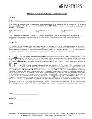 Fillable Online Declaraci N Jurada Fiscal Persona F Sica Fax Email Print PdfFiller