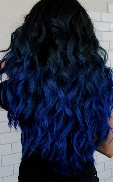 Love The Dark Hair Color Mix Blue Ombre Hair Long Hair Styles Hair Color Dark