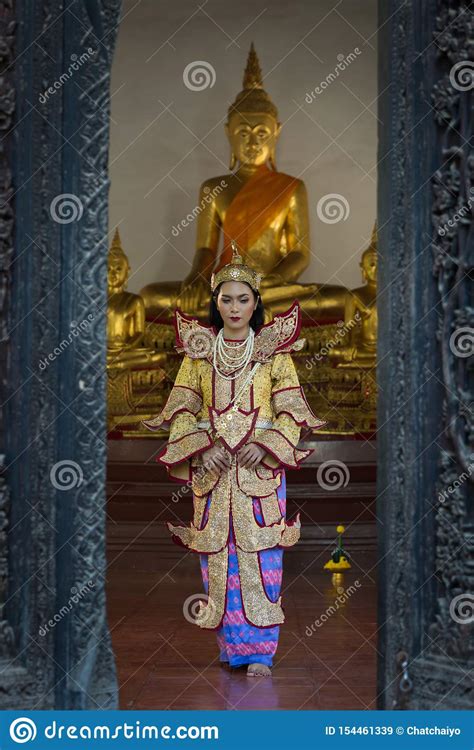 Portrait Women In Myanmar Traditional Costumes Stock Image Image Of