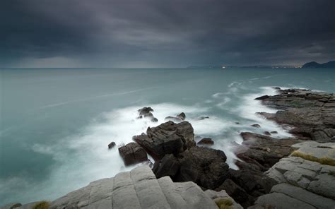 Wallpaper Landscape Sea Bay Rock Shore Sky Beach Coast Cliff