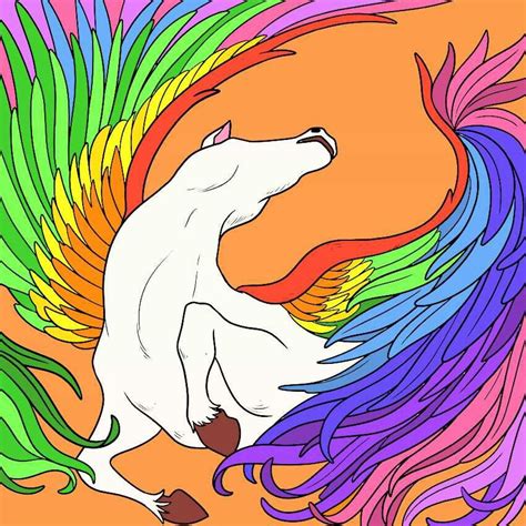Rainbow Pegasus Legends And Myths Painting Animals