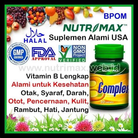 Jual Nutrimax B Complexkompleks Vitamin Untuk Kesehatan Sarafsyaraf Tubuh Shopee Indonesia