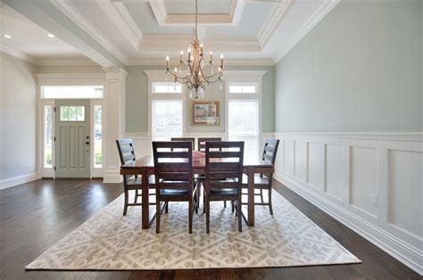 This Formal Dining Room With Its Soaring 9 Ft Coffered And Tray