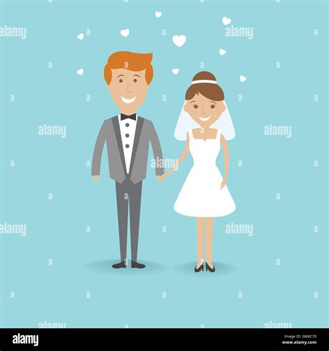 Cute Cartoon Wedding Couple Stock Vector Image And Art Alamy
