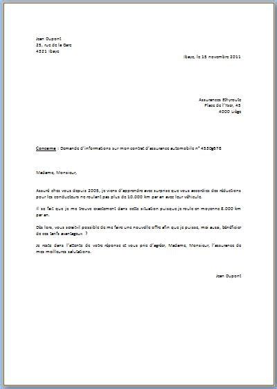 Sample Cover Letter Un Exemple De La Lettre Officielle