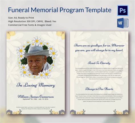 Funeral Program Template Pdf Image To U