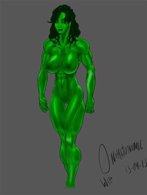 Rule 34 2013 Avengers Green Skin Hulk Series Jennifer Walters Marvel Muscular Female