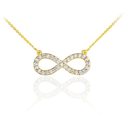 14k Gold Diamond Infinity Pendant Necklace