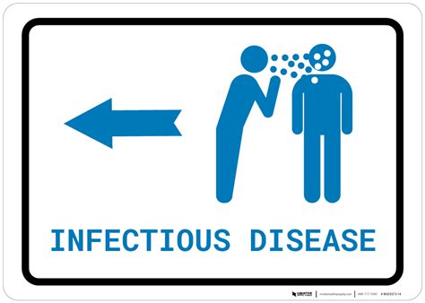 Infectious Disease Left Arrow With Icon Landscape V2 Wall Sign