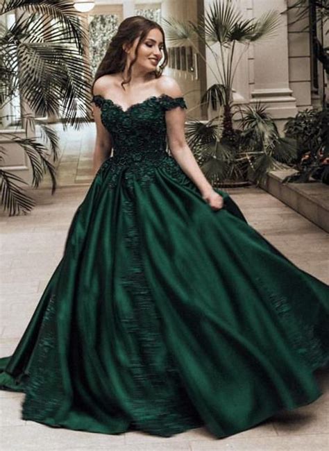 Puffy Green Prom Dress Dresstj