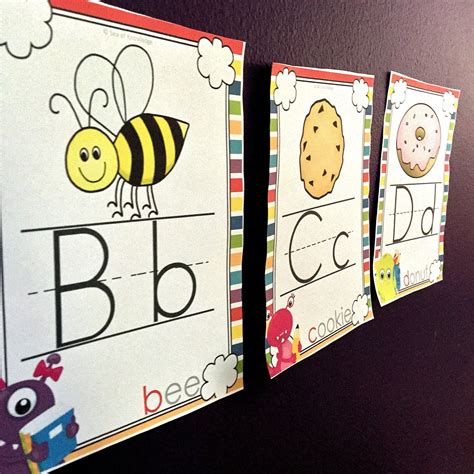 Abc Alphabet Poster Kids Poster Educational Wall Chart Classroom School