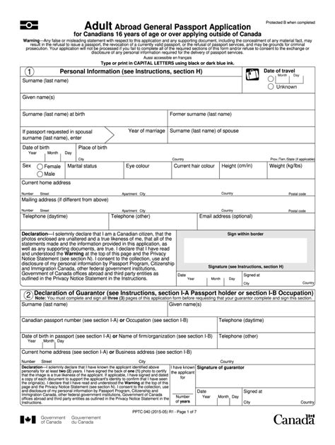 2015 Form Canada Pptc 040 Fill Online Printable Fillable Blank