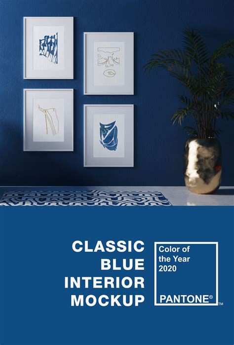 Classic Blue Interior Mockup Pantones 2020 Color Of The Year In 2020