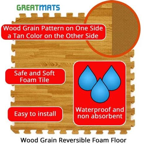 Waterproof Interlocking Reversible Wood Grain Floor Foam Tiles