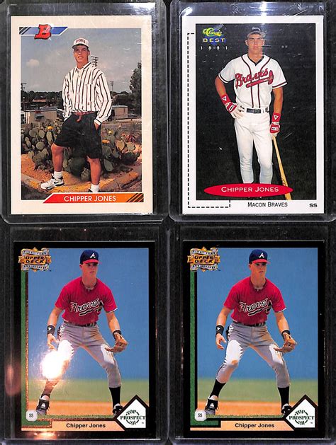 Lot Detail Lot Of 37 Chipper Jones Relic And Rookie Cards