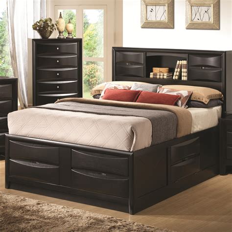 Coaster Briana Queen Contemporary Storage Bed With Bookshelf A1 Furniture And Mattress