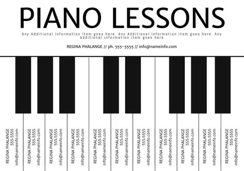 Follow lesson plans created by real music teachers, learn fast with interactive tutorials, and stay motivated with goals and progress tracking. Creative Piano Lessons Poster Advertisement tear-off tabs Template | PosterMyWall