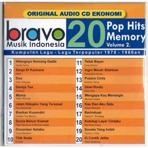 Jual Cd Bravo 20 Pop Hits Indonesia Memory Vol2 Jakarta Utara Wom