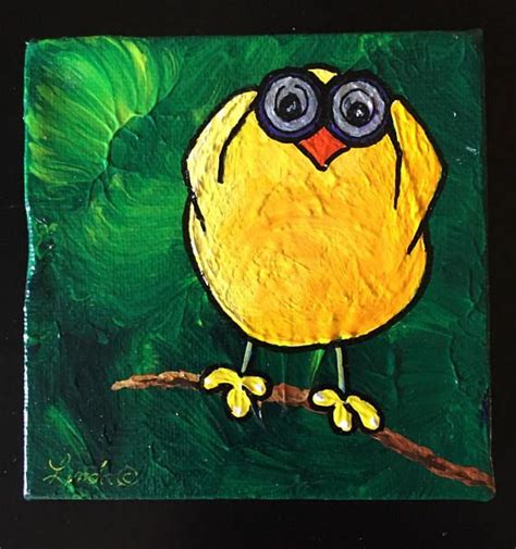 Funny Bird Artwhimsical Animal Artcolorful Paintingcartoon Birdbird
