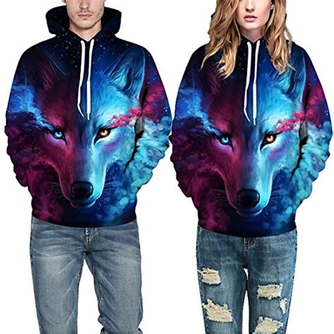 Comeon Wolf Hoodiecouple 3d Cool Oversized Lightweight Pullover Hoodie