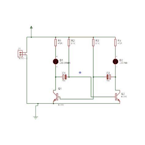 Bc548 Transistor Led Blink Proteus Pcb Circuit Peupe Technologies