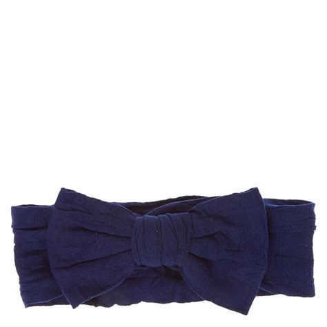 Claires Club Bow Headwrap Navy Claires