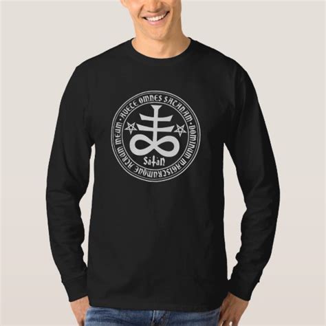 Satanic Cross With Hail Satan Text And Pentagrams T Shirt Au