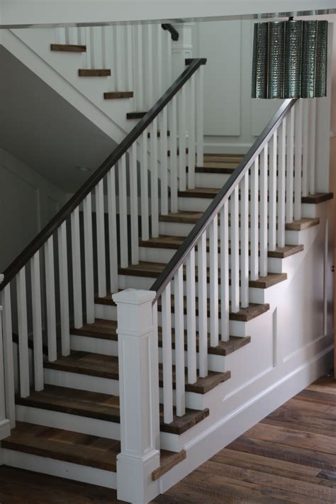 Reclaimed Wood Staircase White Stair Railing Stairway Staircase