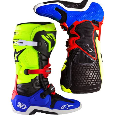 Alpinestars Tech 10 2018 A1 Special Edition Blue Yellow Fluo Red