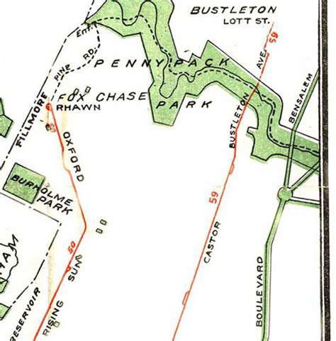 Philadelphia Trolley Tracks 1923 Prt Transit Map