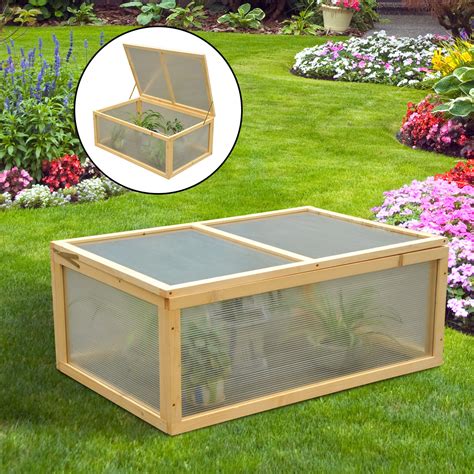 Mini Wood Greenhouse Cold Frame Garden Flower Planting Box Growhouse 3