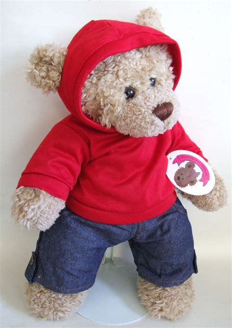 Teddy Bear Clothes Red Hooded Unisex Outfit Build Your Bears