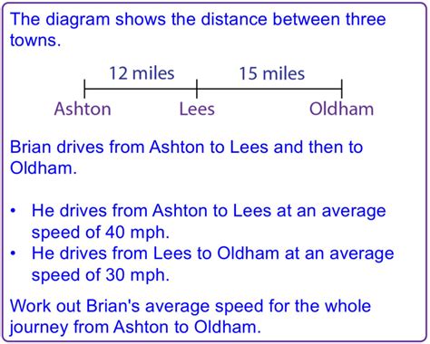 Average Speed For Two Part Journeys Mr