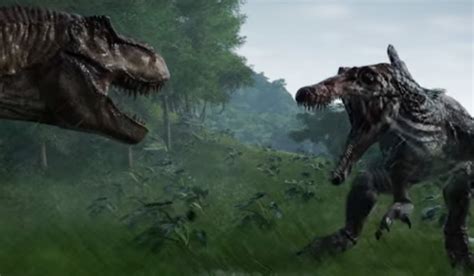 Shots Fired T Rex Vs Spinosaurus Rematch In Jurassic World Evolution