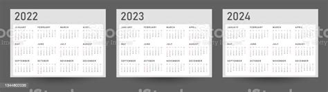 Modelli Di Calendario Per Gli Anni 2022 2023 E 2024 La Settimana Inizia