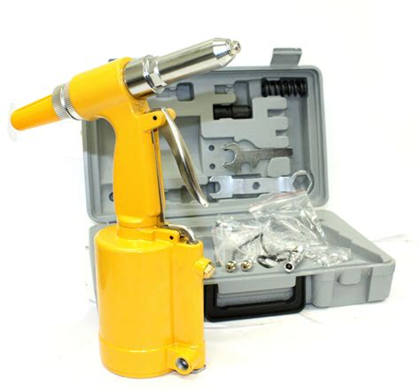 Pneumatic Air Hydraulic Pop Rivet Gun Riveter Riveting Tool Kit W Case