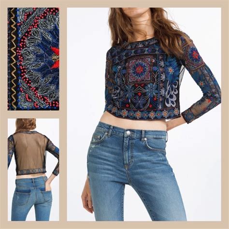 Zara Embroidered Top Zara Women Gypsy Womens Clothing Blouses