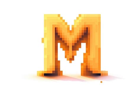 Premium Ai Image Letter M Pixel Art Style On White Background