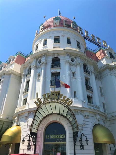 Le Negresco Hotel Exterior Detail Nice South Of France Editorial