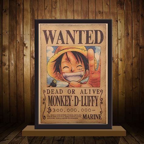 51 X 355cm One Piece Poster Anime Poster Luffy Wanted Poster