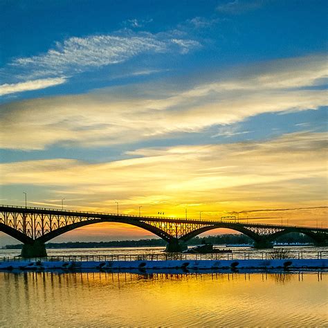 Sunset Over The Peace Bridge Photograph By Chris Bordeleau Fine Art