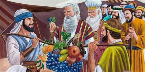 joshua and caleb spy out the land of canaan bible story joshua and caleb bible art canaan