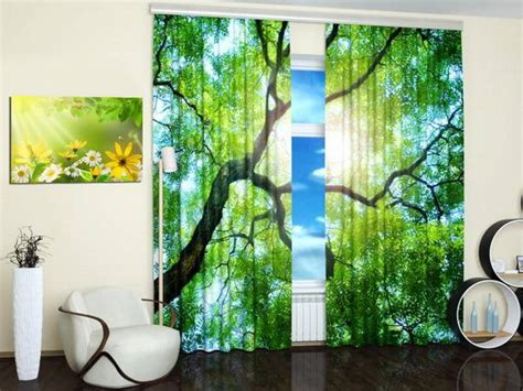 15 Window Curtains With Colorful Art Prints Of Beautiful