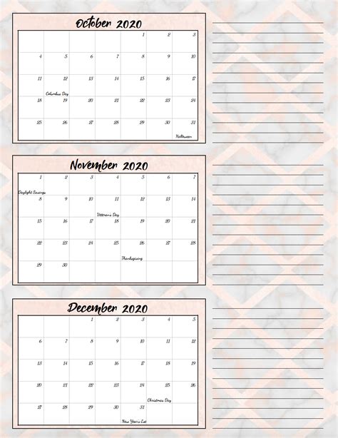 Print Free Quarterly Calendar 2020 Calendar Printables Free Templates