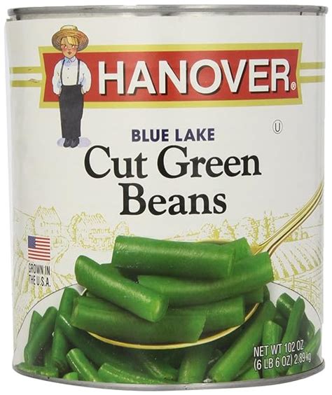 Hanovers Blue Lake Cut Green Beans 102 Ounce Canned And