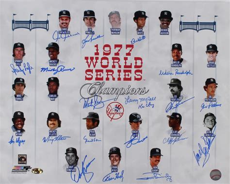 Yankees 1977 World Series Champions 16x20 Photo Signed By 19