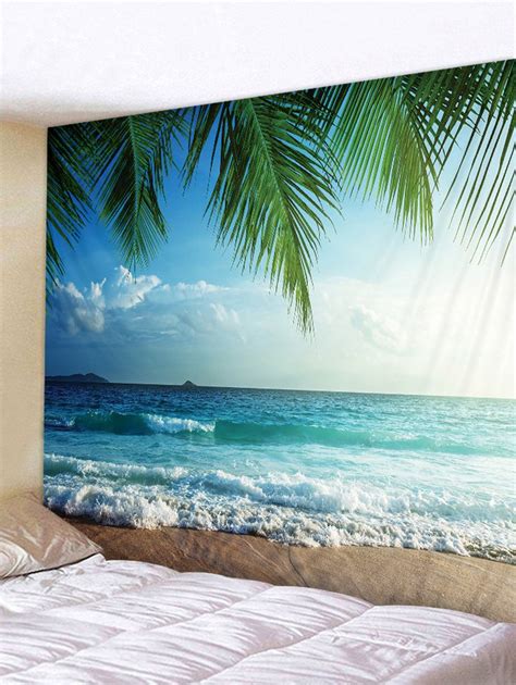 Procida ocean tapestry wall hanging beach blue sea nature wall art for dorm bedroom living room nails included 60w x 40l, light blue sea water. 28% OFF 2021 Beach View Print Wall Hangings Tapestry In ...