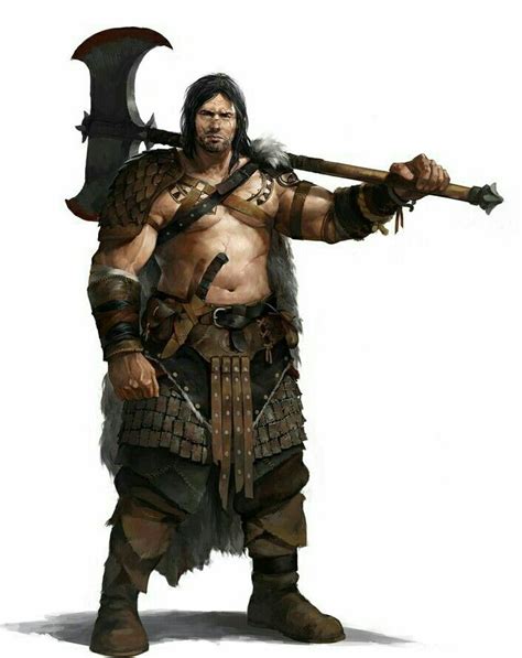Human Barbarian Pathfinder Pfrpg Dnd Dandd D20 Fantasy Rpg Character