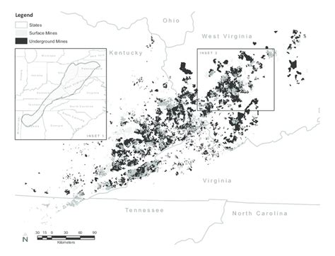 Extent Of Mountaintop Removal Mining And Underground Coal Mining In The